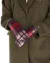 Tommy Hilfiger TOMMY CHECK LEATHER Kadın Kırmızı Eldiven