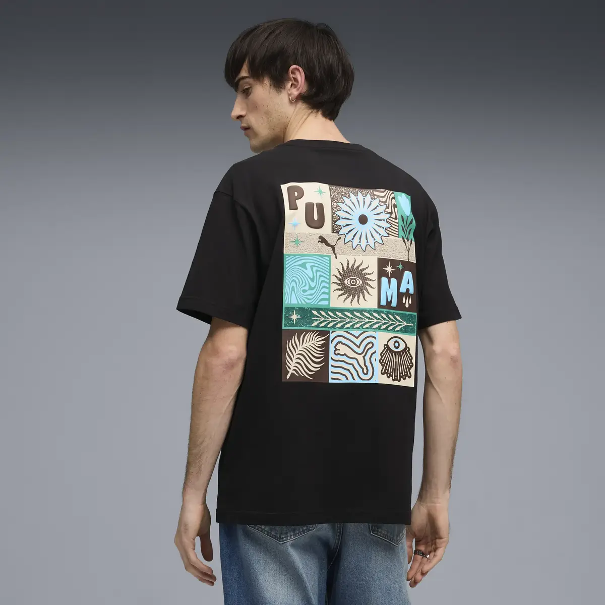 Puma SUNSET DRIVE Relaxed Tee Siyah Erkek T-Shirt