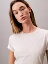 Calvin Klein SS DBL MERC AOP CLAS, XE5 Bej Kadın T-Shirt
