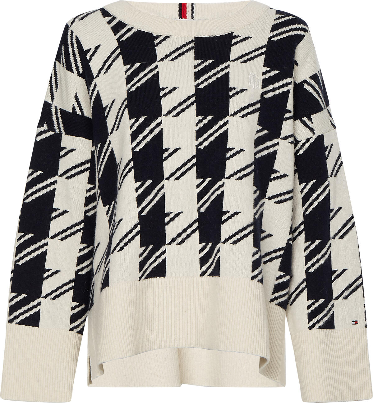 Tommy Hilfiger HOUNDSTOOTH RELAXED Kadın Bej Kazak