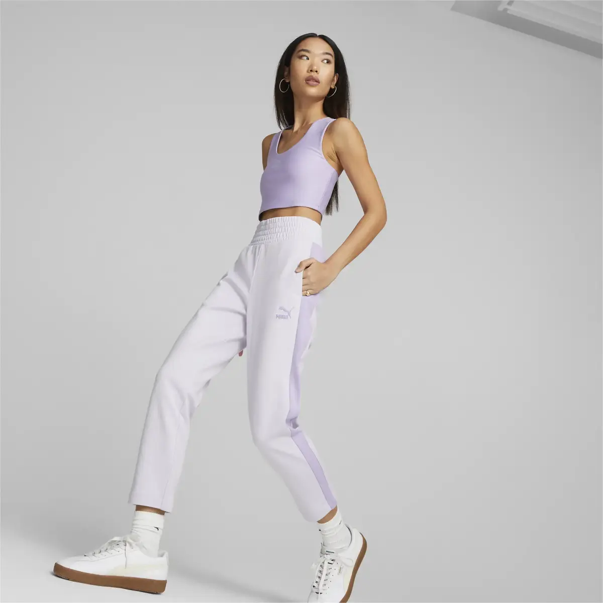 Puma T7 Crop Top Mor Kadın T-Shirt