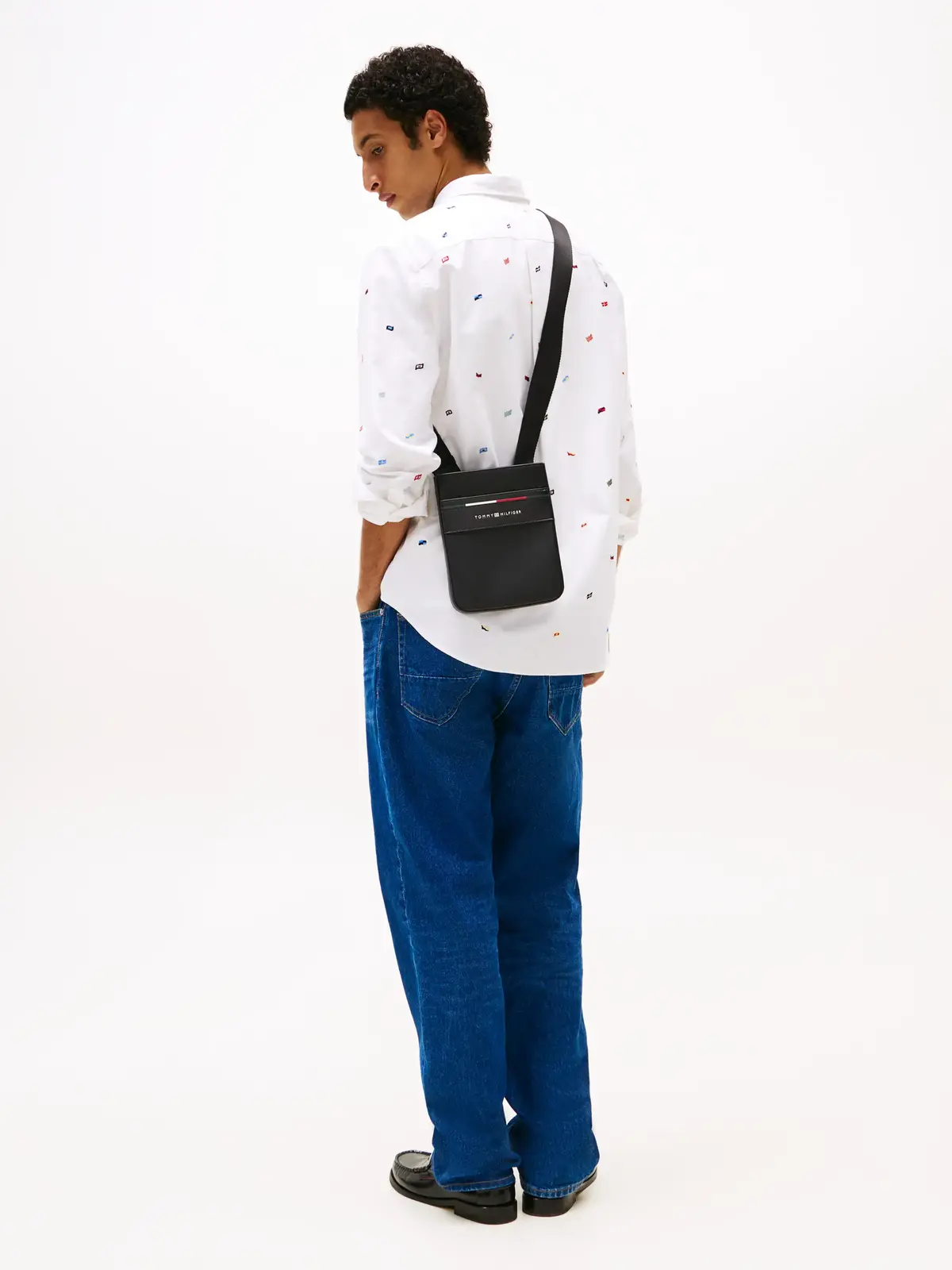 Tommy Hilfiger TH FOUNDATION MINI C, BDS Siyah Erkek Çanta & Cüzdan