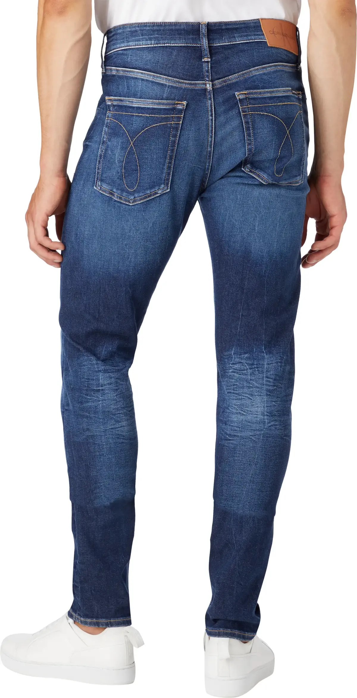 Calvin Klein SLIM TAPER Erkek mavi Kot Pantolon