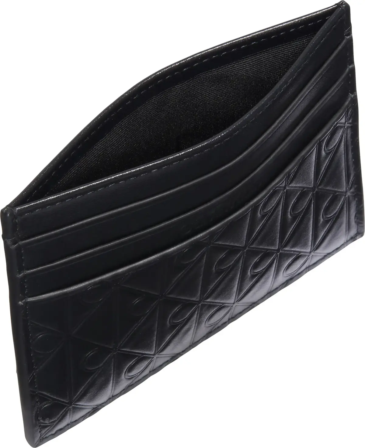 Calvin Klein EMBOSSED EMBLEM CARD CASE Erkek Siyah Cüzdan