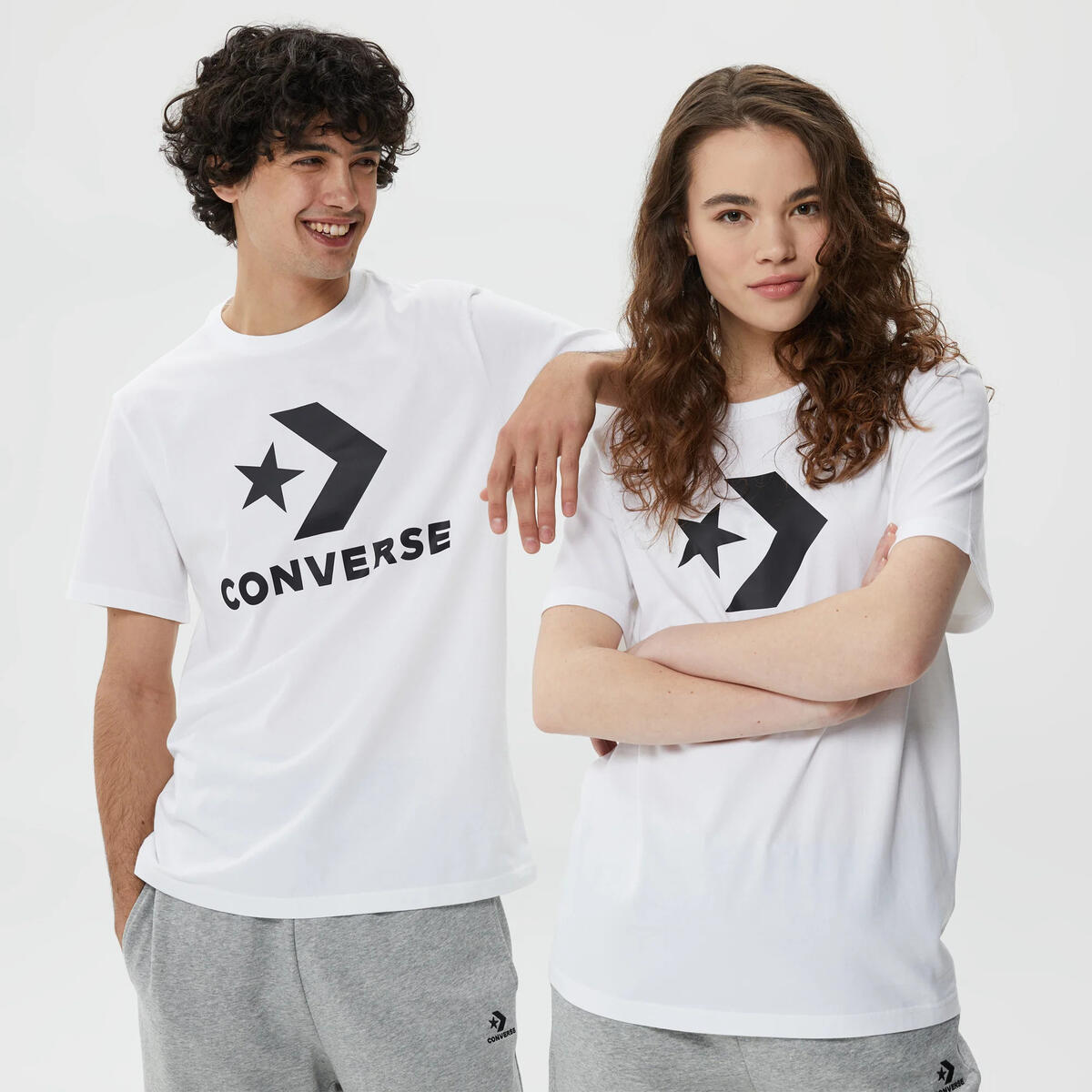 Converse STAR CHEVRON TEE COZY MOSS Beyaz Unisex T-Shirt