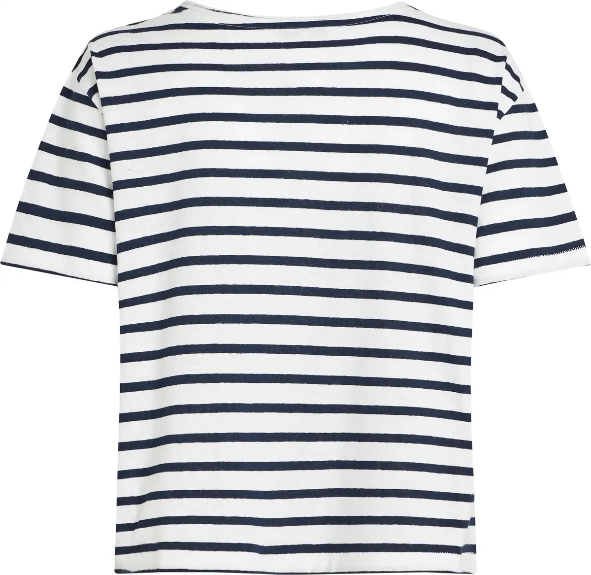 Tommy Hilfiger MODERN CO LINEN C-NK, 0BF Siyah Kadın T-Shirt & Polo