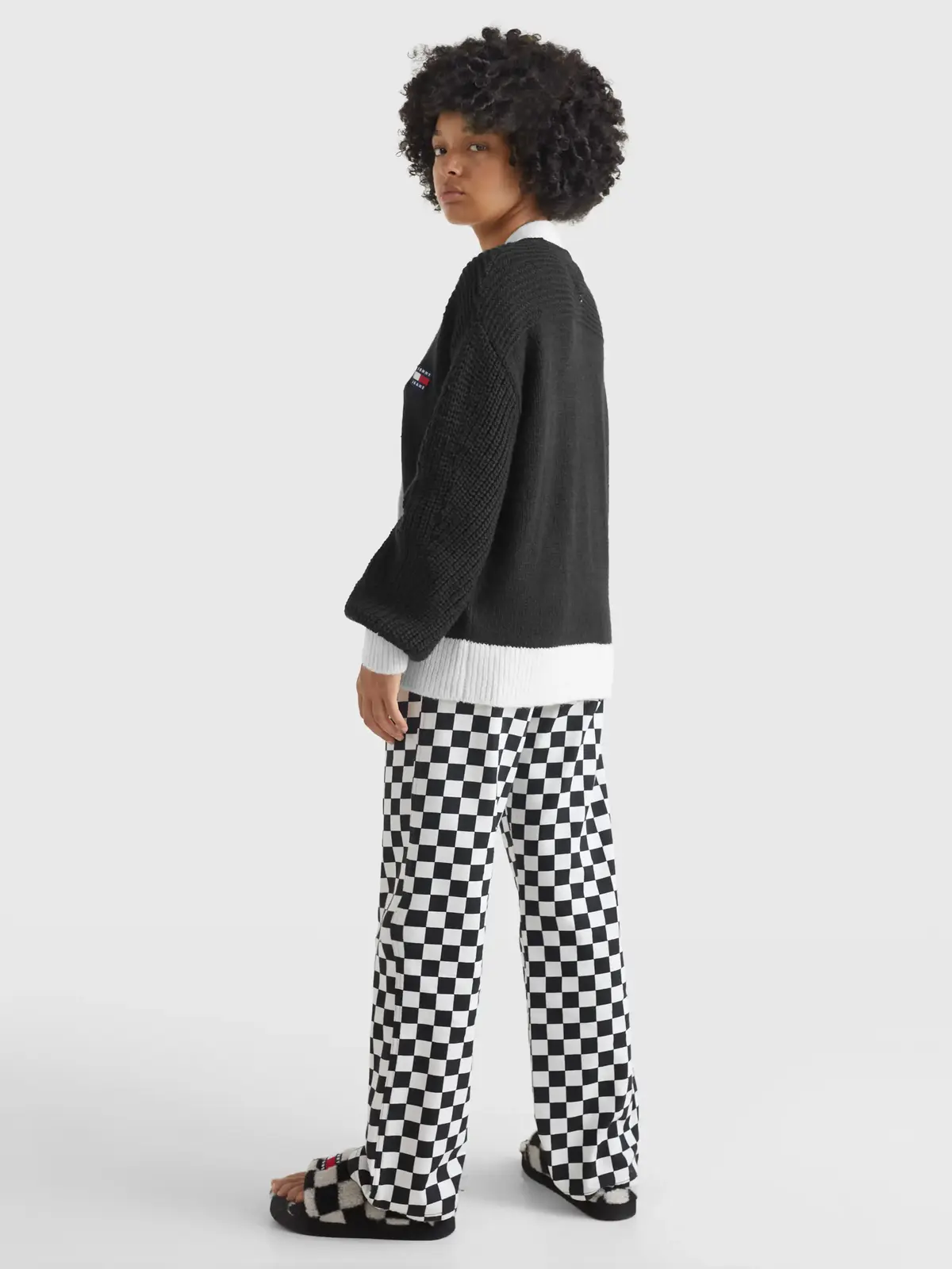 Tommy Hilfiger TJW LONG CONTRAST BA Kadın Siyah Kazak