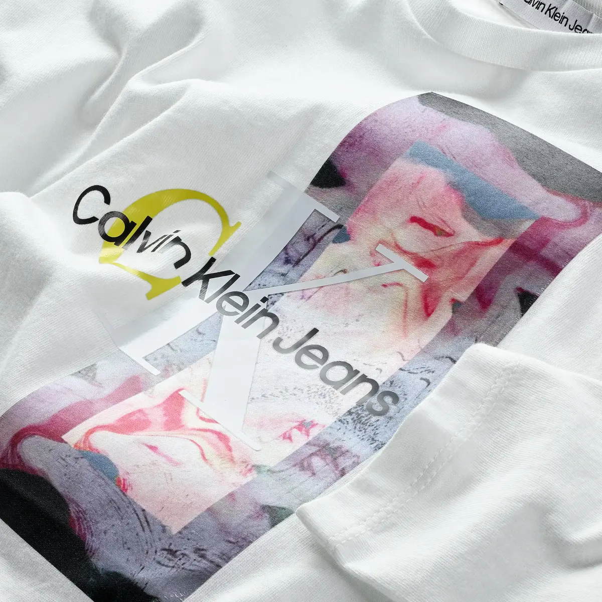 Calvin Klein POLAROID GRAPHIC T-S Kadın Beyaz T-Shirt