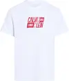 Calvin Klein SS SPORT LOGO CLASSI, YAA Beyaz Erkek T-Shirt & Polo