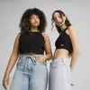 Puma WARDROBE ESS Ribbed Crop Top Siyah Kadın Crop