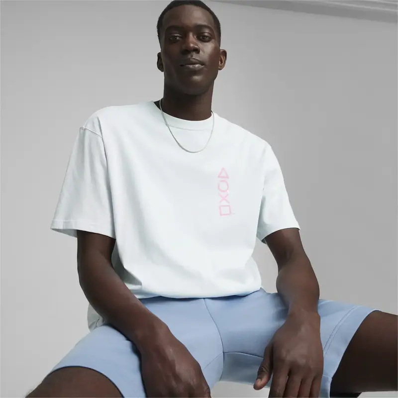 Puma X PLAYSTATION Elevated Tee Açık Gri Erkek T-Shirt