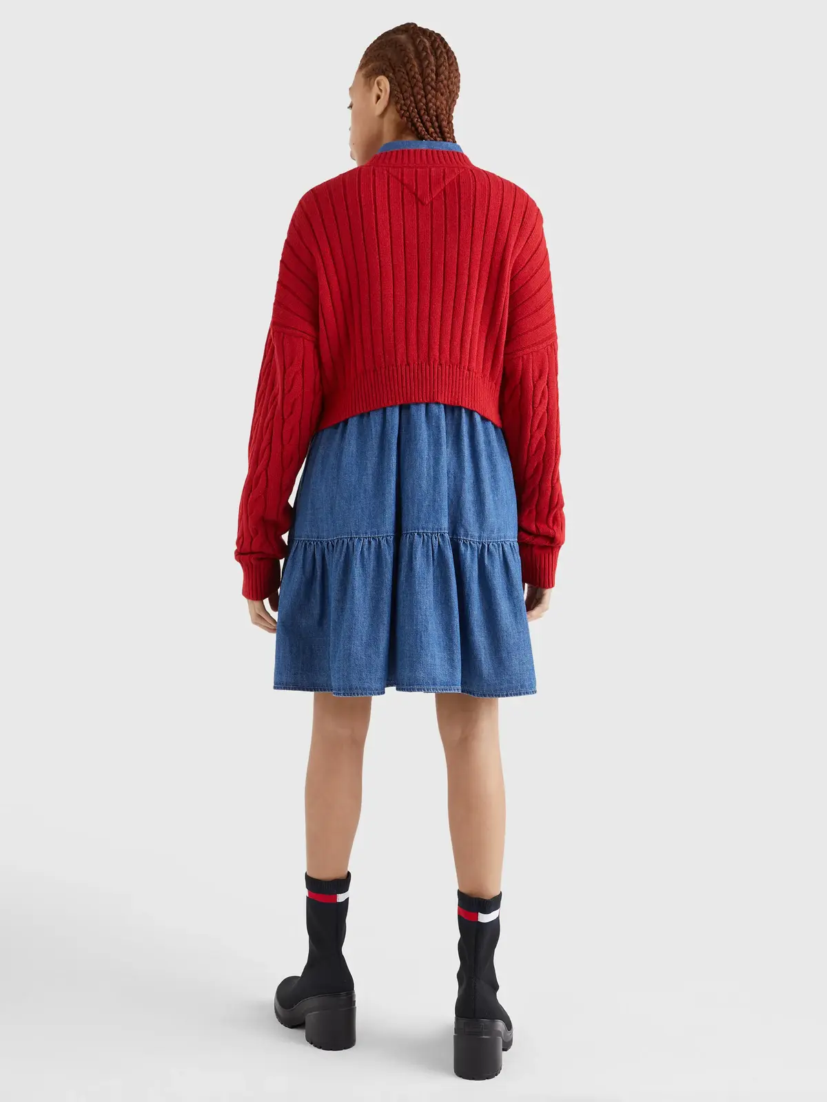 Tommy Hilfiger TJW BXY CENTER FLAG Kadın Kırmızı Kazak