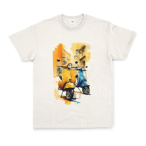 24-7 Two Scooters Beyaz Baskılı Erkek T-Shirt
