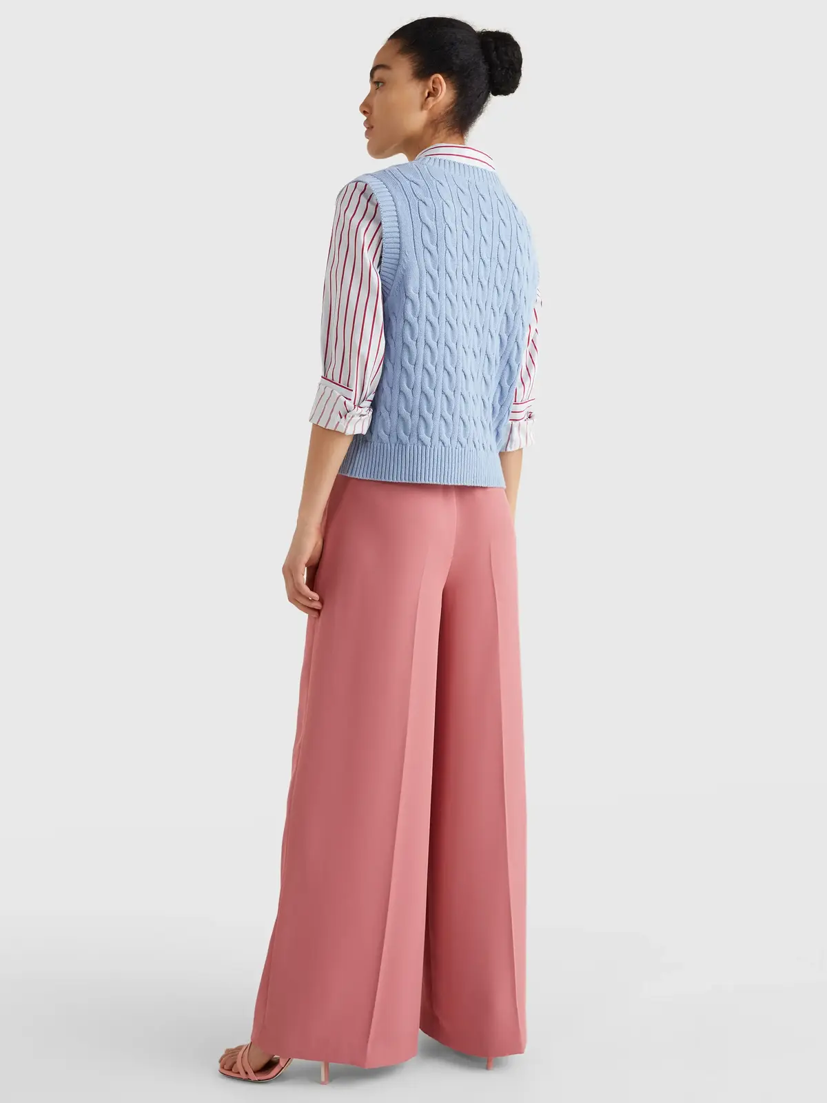 Tommy Hilfiger CABLE C-NK VEST Kadın Mavi Kazak