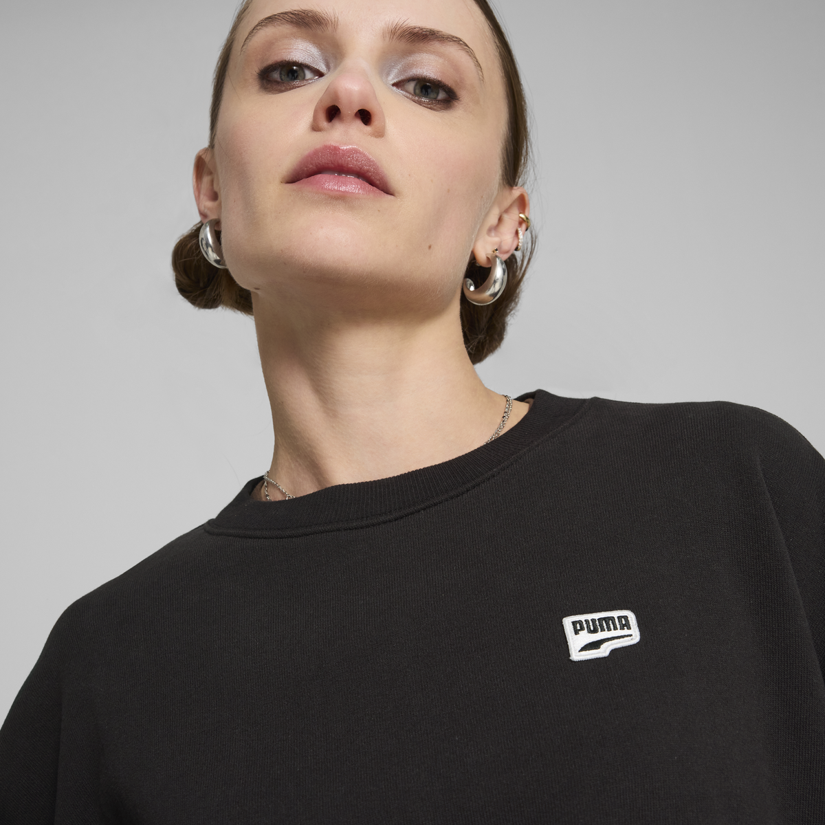 Puma DOWNTOWN RE:COLLECTION Crew Siyah Kadın Sweatshirt