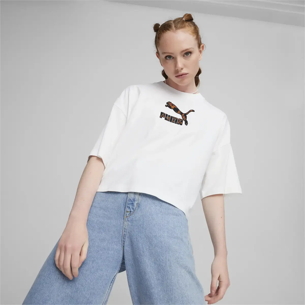 Puma CLASSICS Kitten Tee Beyaz Kadın Tişört