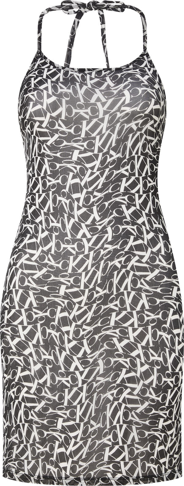 Calvin Klein DRESS-MESH-PRINT Kadın Siyah Elbise