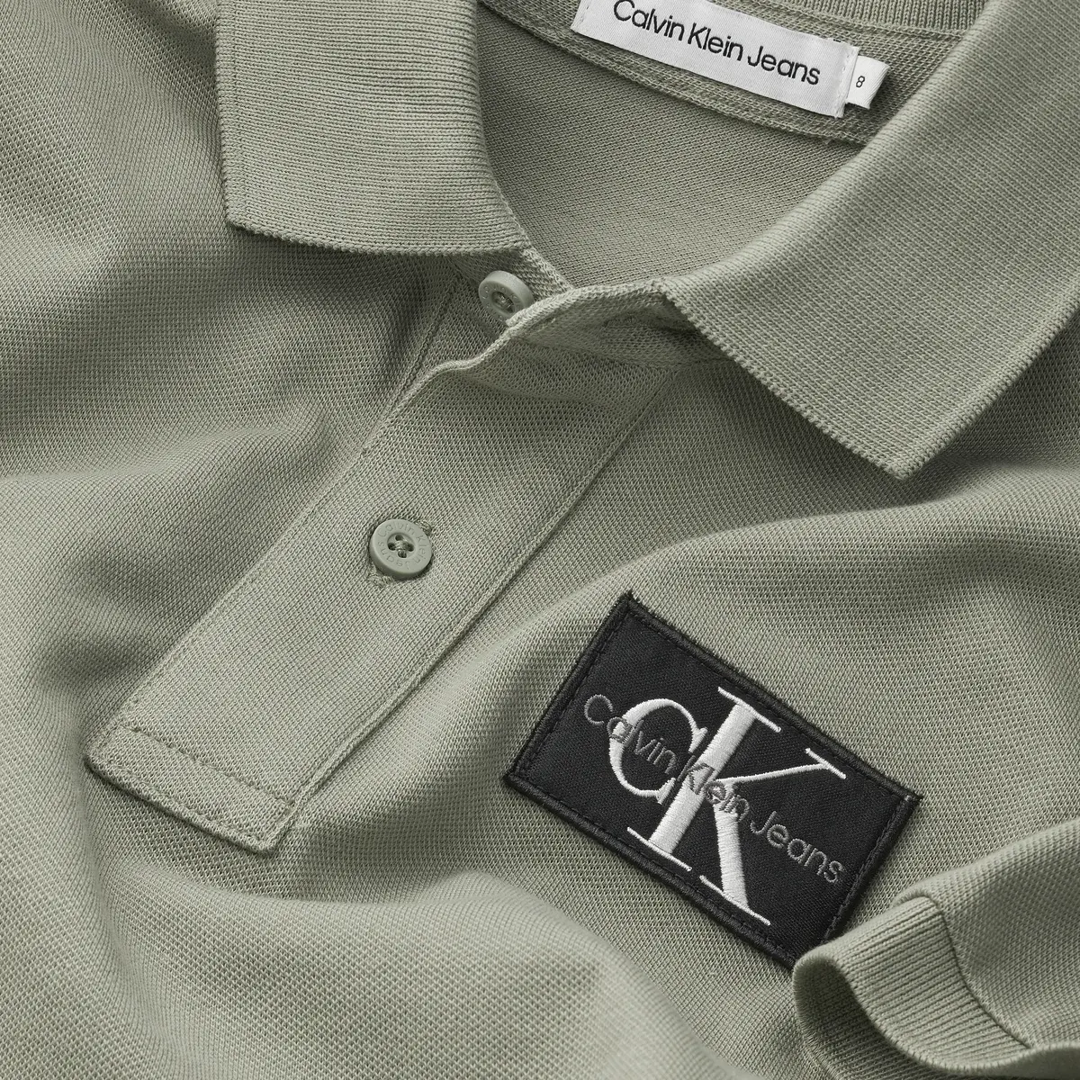 Calvin Klein BADGE POLO Erkek Gri Polo T-Shirt