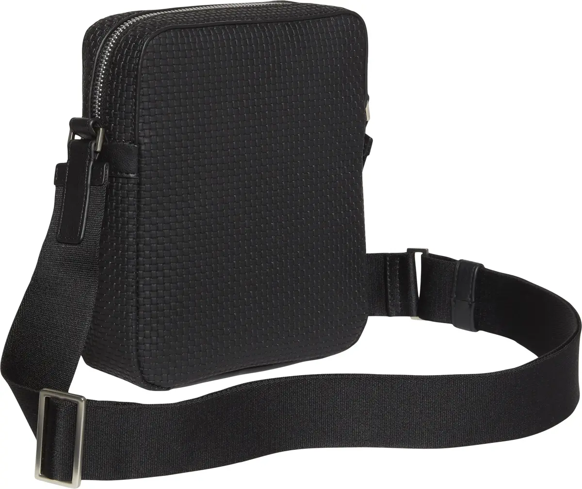 Calvin Klein EMBOSSED WOVEN REPORTER Erkek Siyah Omuz Çanta