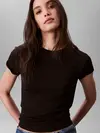 Calvin Klein SS SUPIMA CREWNECK, UB1 Siyah Kadın T-Shirt