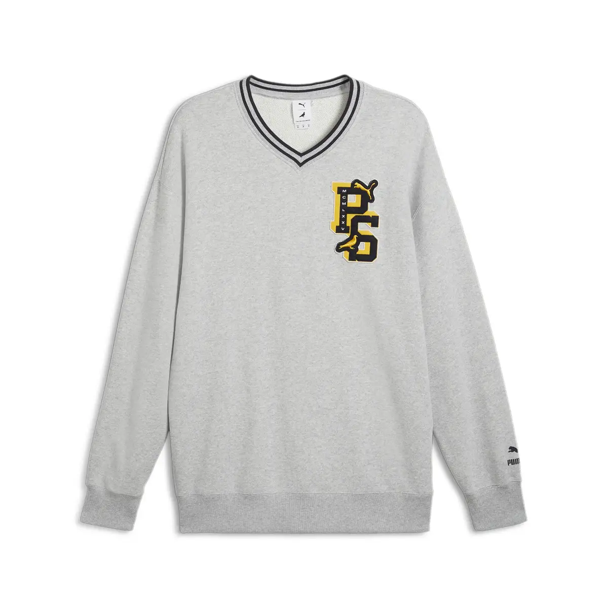 PUMA X STAPLE V-Neck Crew Gri Erkek Sweatshirt