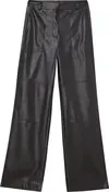 Calvin Klein FAUX LEATHER WIDE LE Kadın Siyah Geniş Paça Pantolon