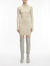 Calvin Klein ICONIC RIB MINI KNIT Kadın Krem Elbise