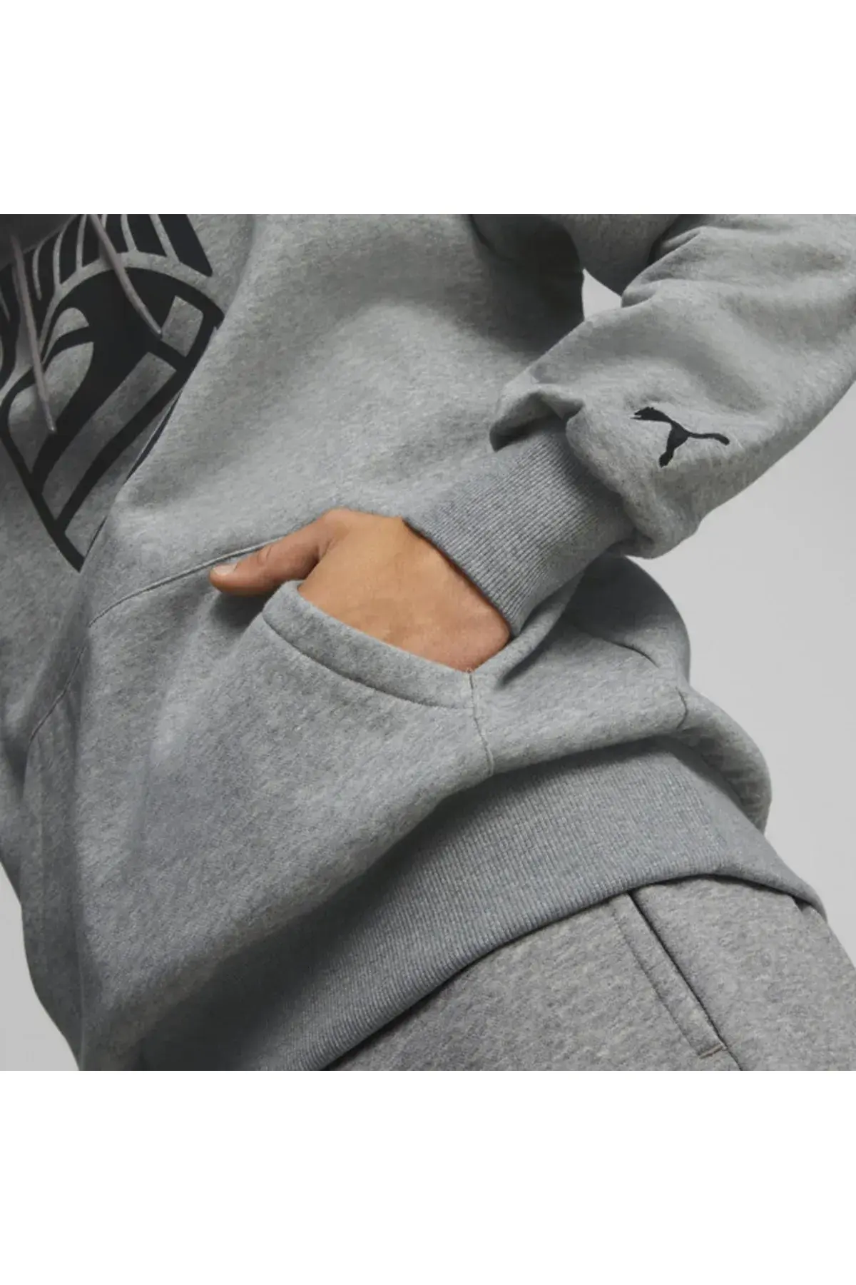 Puma Posterize Hoodie Gri Erkek Basketbol Hoodie