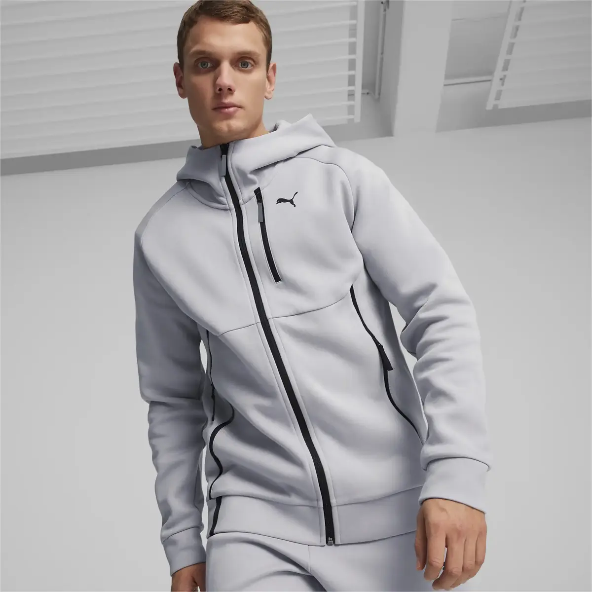PUMATECH FZ Hoodie DK Gri Erkek Sweatshirt