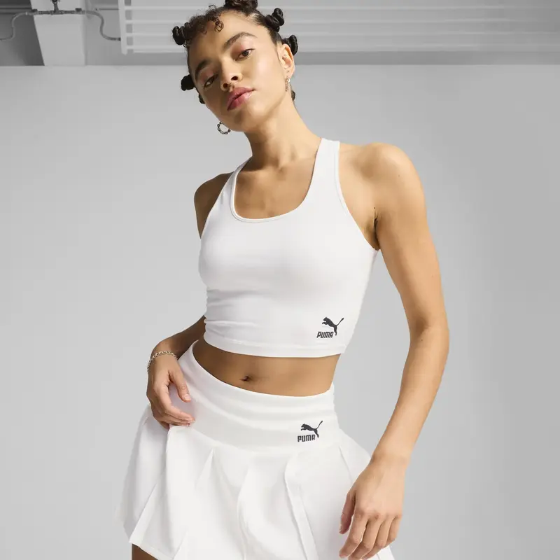 Puma CLASSICS Crop Top Beyaz Kadın Crop Top