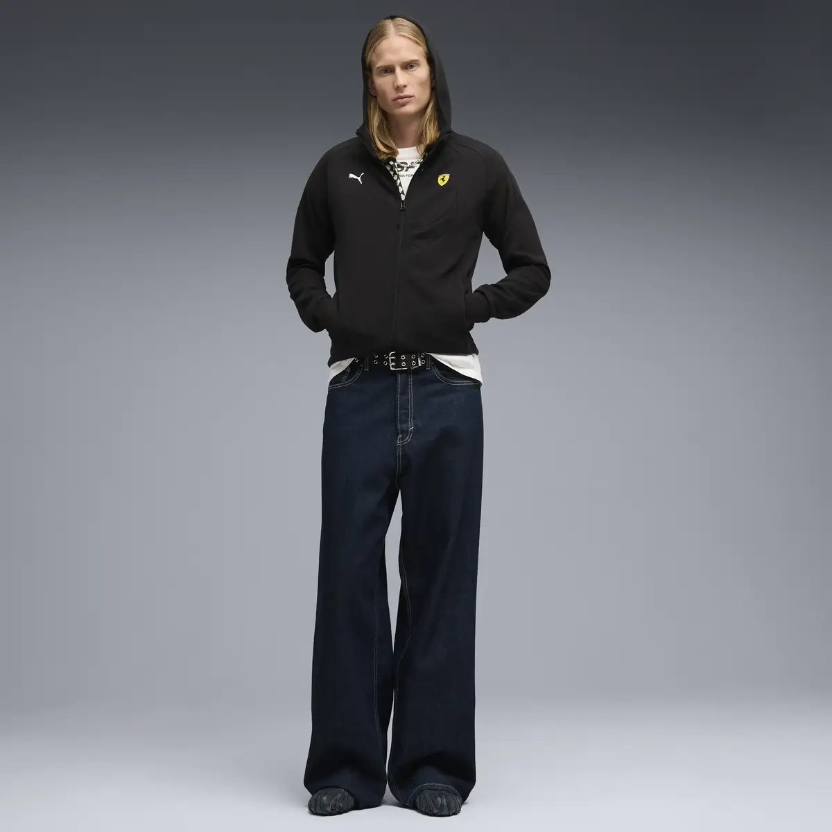 Puma Ferrari HDD PM1 Sweat Jacket Siyah Erkek Fermuarlı Üst