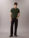 Calvin Klein SS MONOGRAM PIQUE PO, LLG Yeşil Erkek Polo T-Shirt