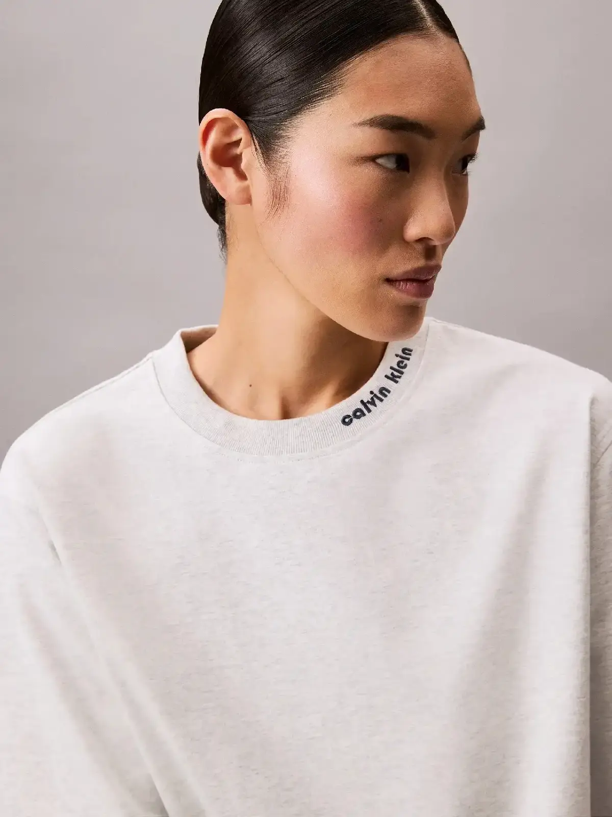 Calvin Klein A- COOLING JERSEY RELAXED TEE Gri Kadın Tişört