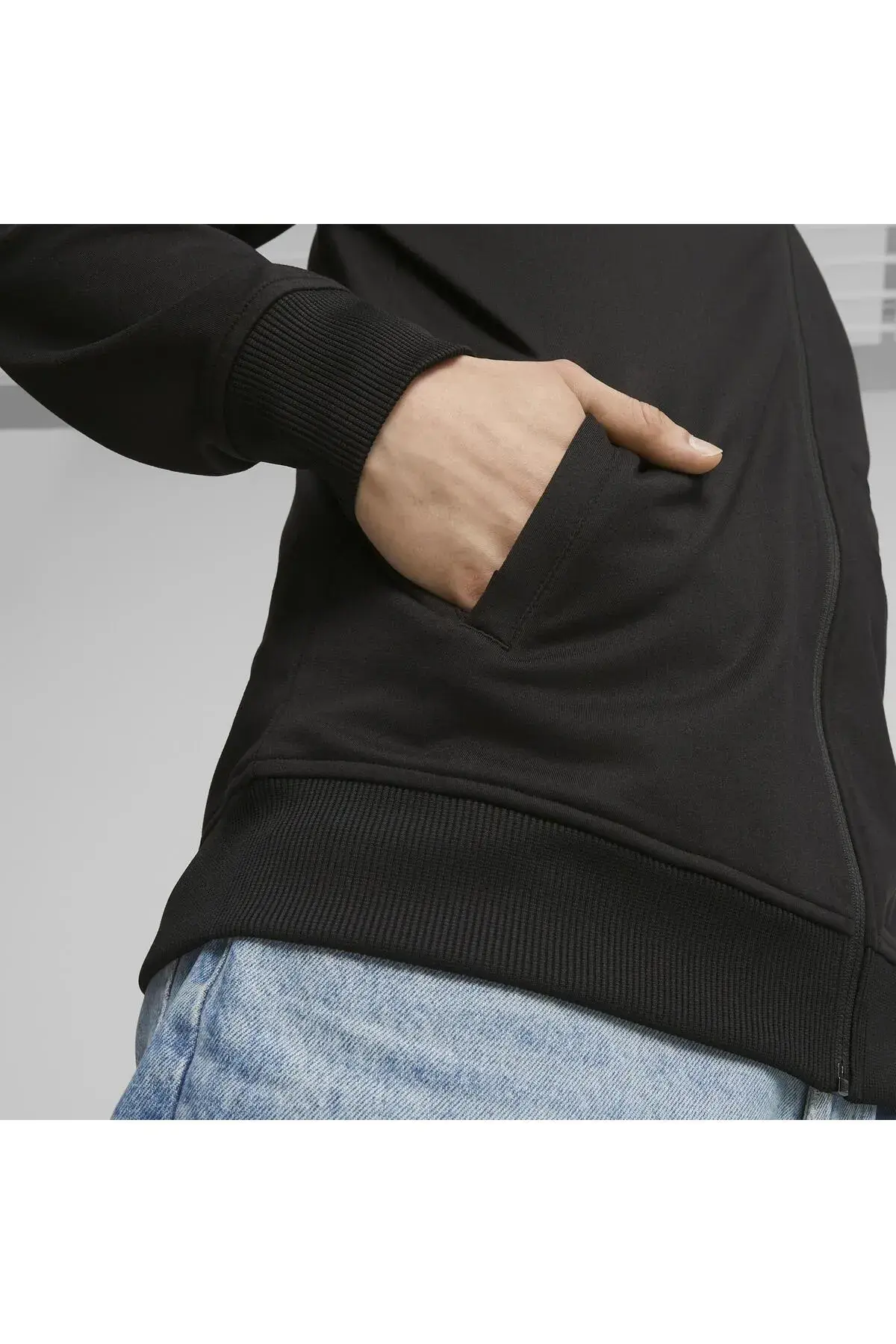 Puma MAPF1 Cloudspun Jacket, slim Siyah Erkek Fermuarlı Sweatshirt