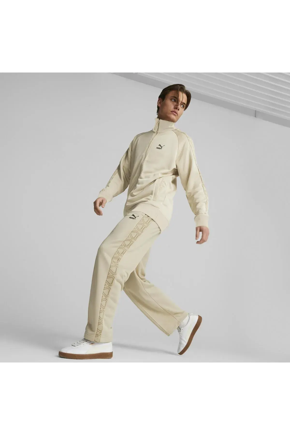 Puma T7 TREND 7ETTER Track Jacket PT Bej Erkek Fermuarlı Sweatshirt
