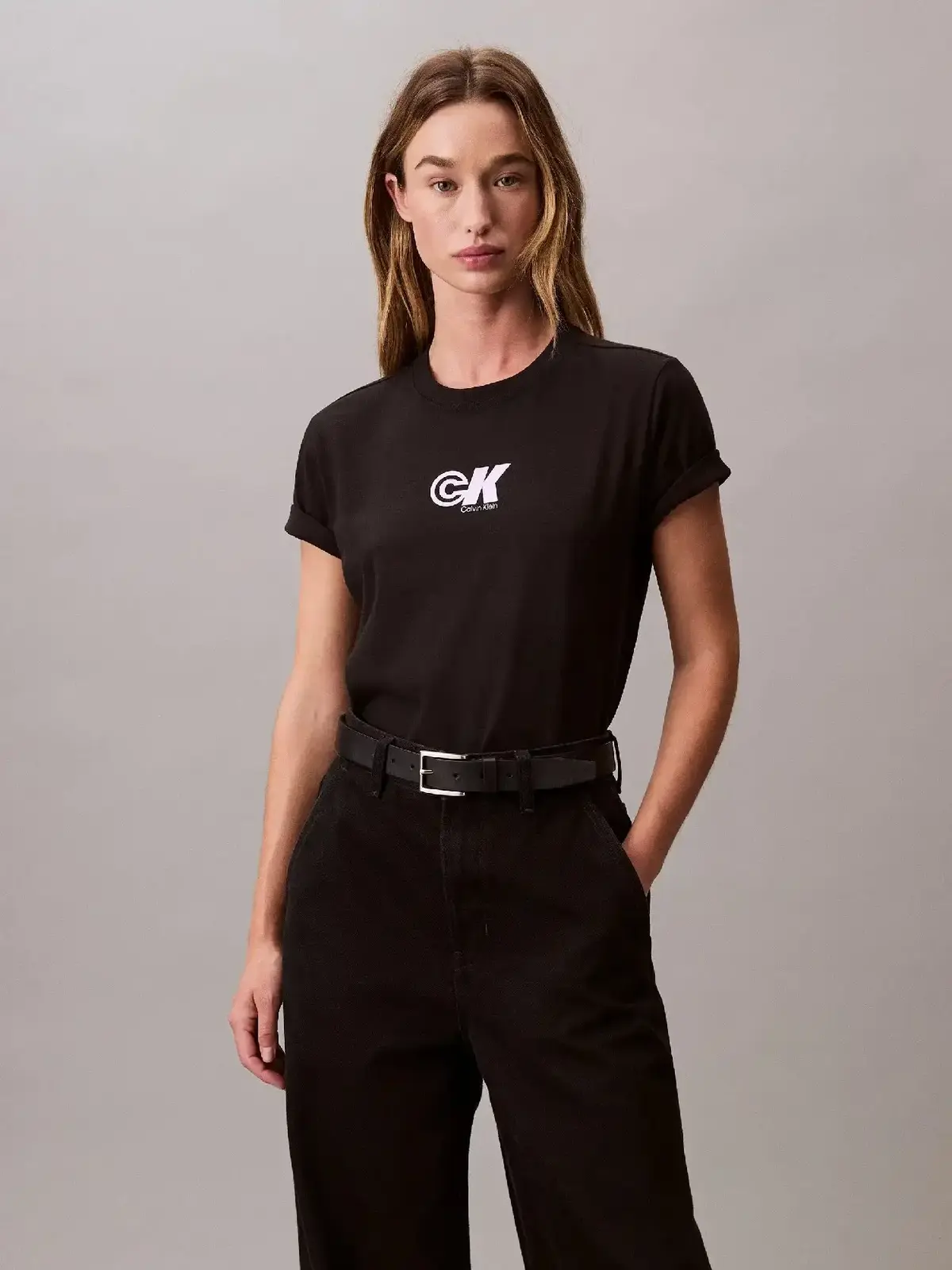Calvin Klein SS ARCHIVE LOGO JERSEY CLASSIC C Siyah Kadın Tişört Calvin Klein SS ARCHIVE LOGO JERSEY CLASSIC C Siyah Kadın Tişört