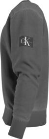 Calvin Klein WASHED BADGE CREW NE Erkek Gri Sweatshirt