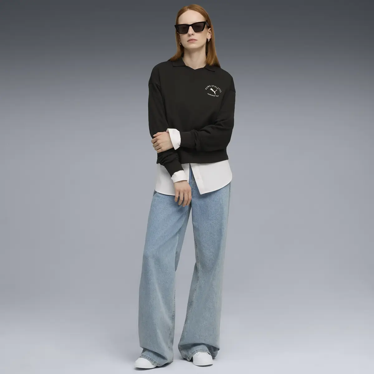 Puma CLASS Comfort Polo Crew Siyah Kadın Sweatshirt