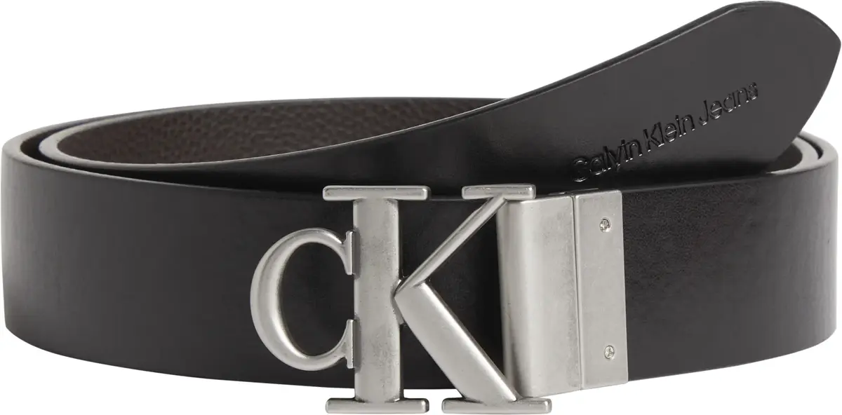 Calvin Klein ROUND MONO PLAQUE RE Erkek Siyah Kemer