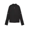 Puma RUN GRID FLEECE 1/2 ZIP Siyah Kadın Fermuarlı Üst