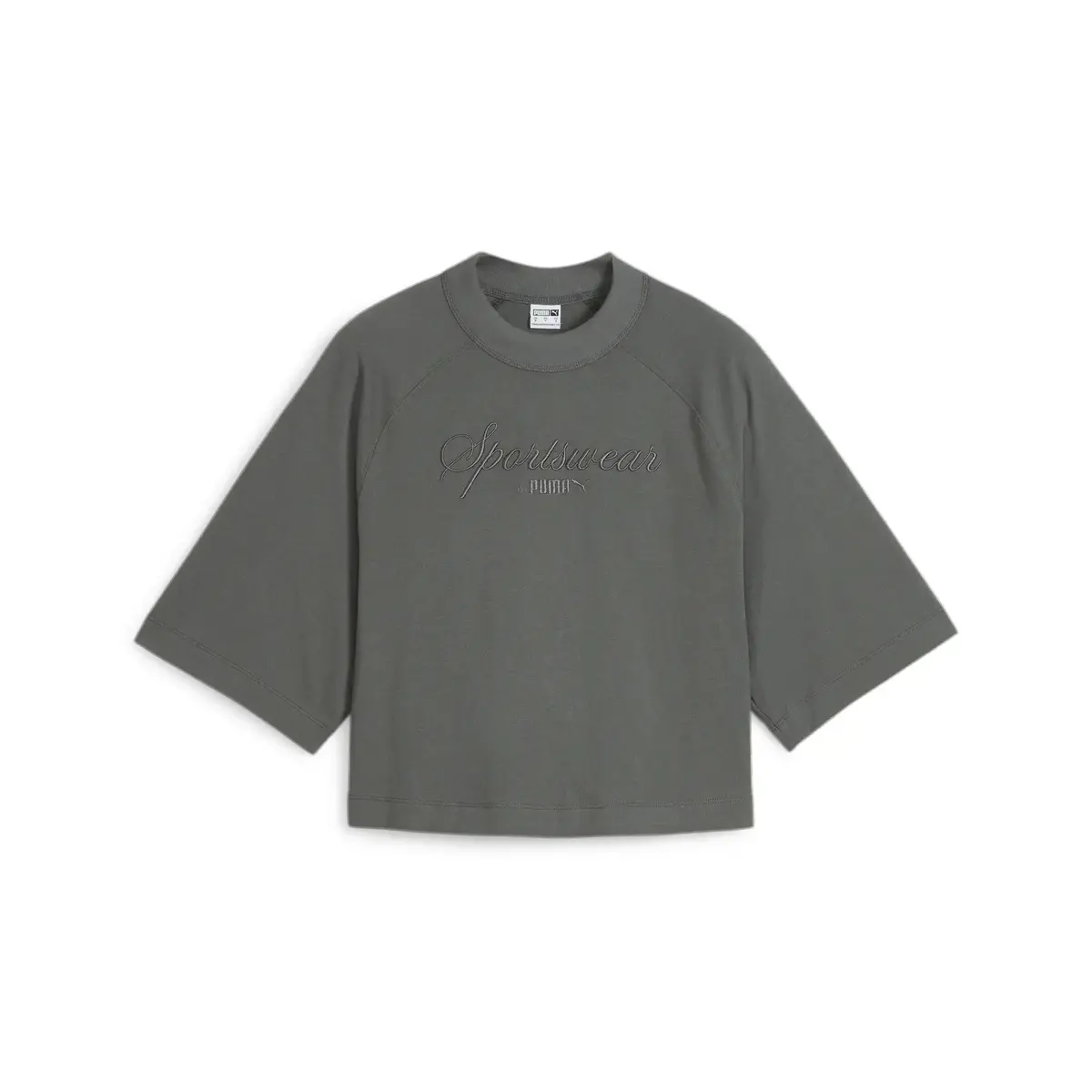 Puma CLASSICS+ Oversized Tee Koyu Gri Kadın T-Shirt