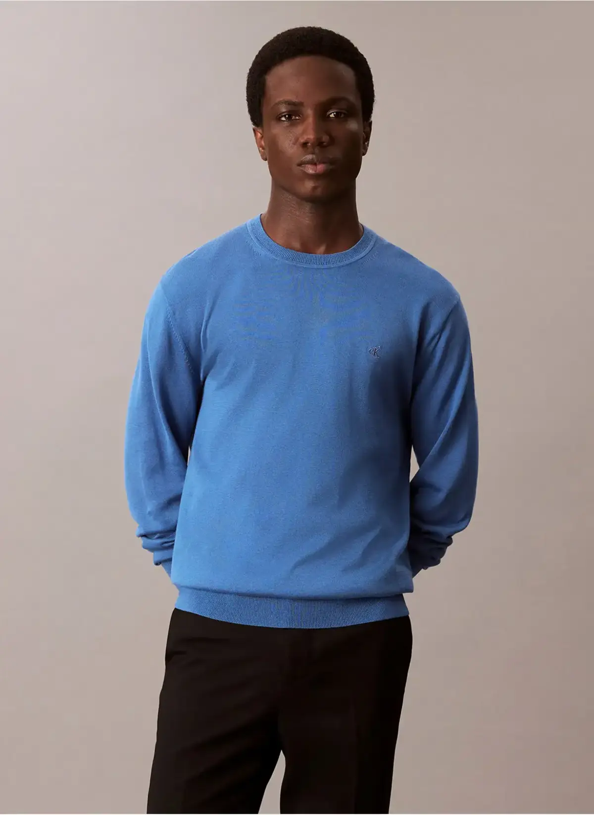 Calvin Klein LS SUPIMA COTTON CREWNK SWEATER Mavi Erkek Kazak