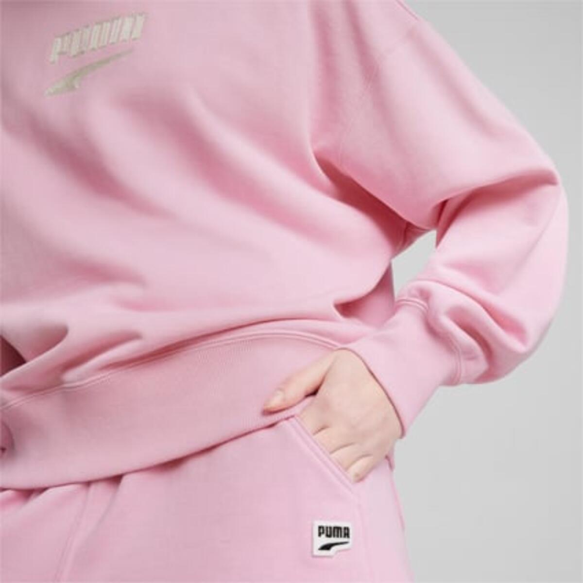 Puma DOWNTOWN Oversized Crew Pembe Kadın Hoodie
