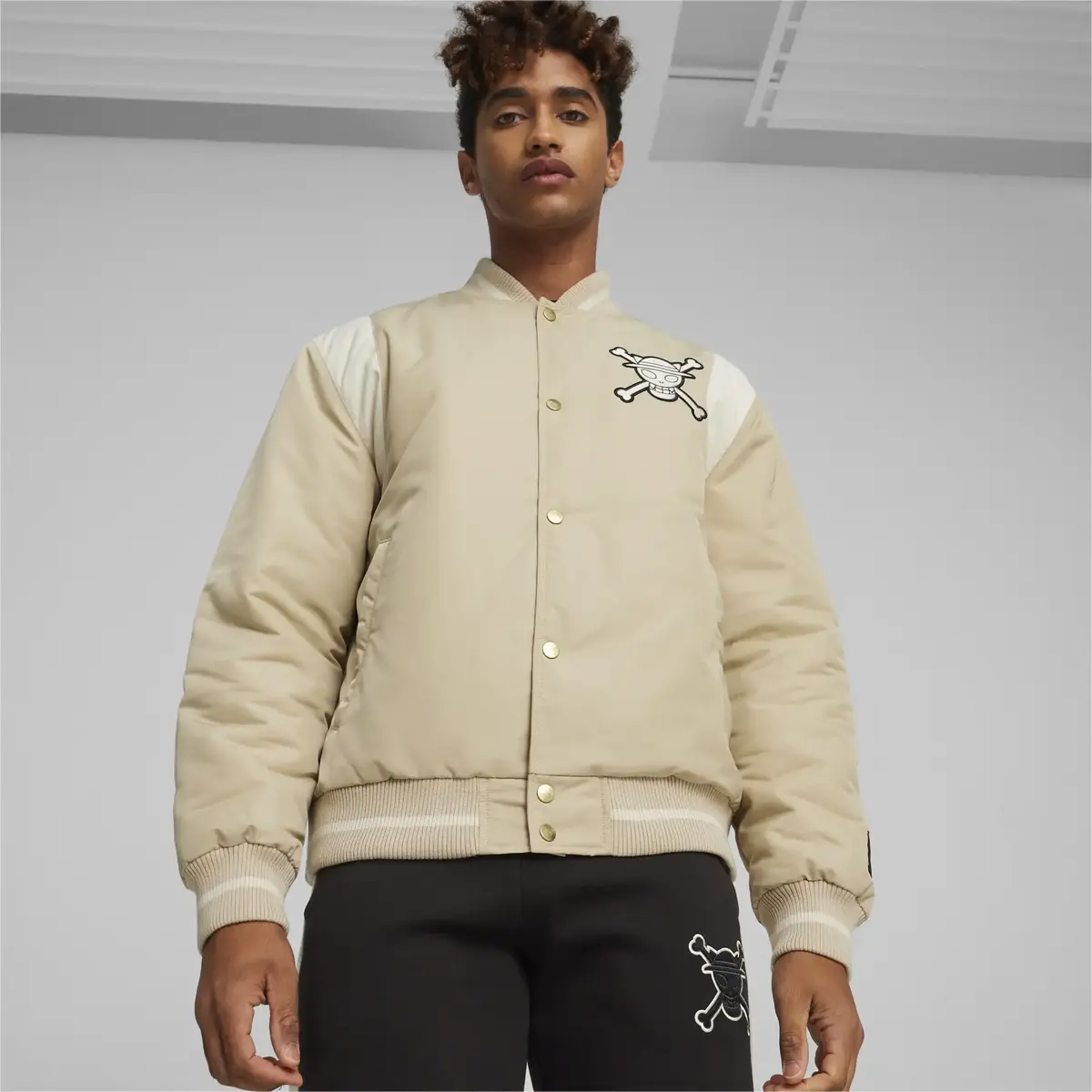 Puma X ONE PIECE Varsity Jacket WV Bej Erkek Sweatshirt