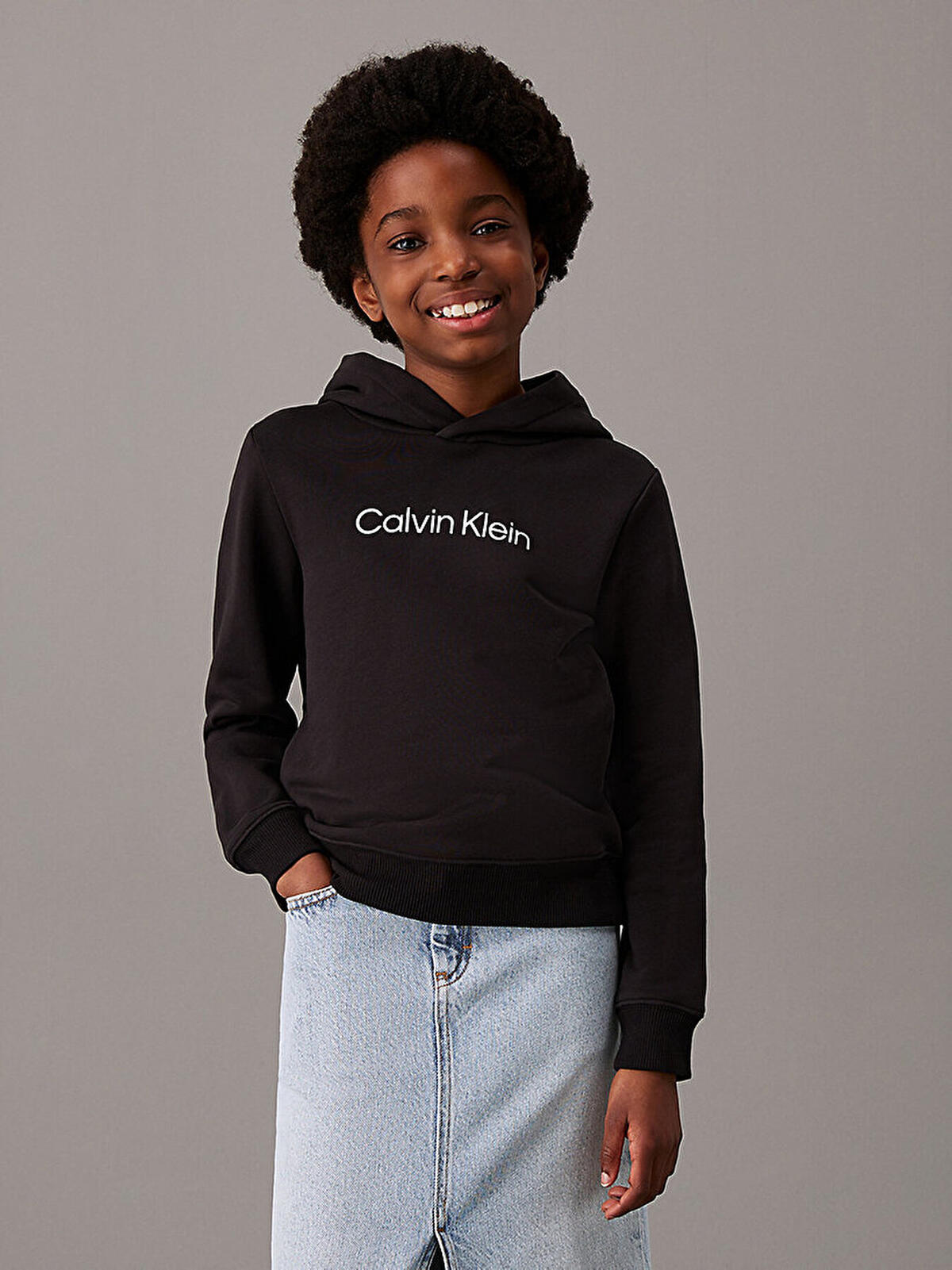 Calvin Klein INST. LOGO REG. TERR, BEH Siyah Unisex Sweatshirt