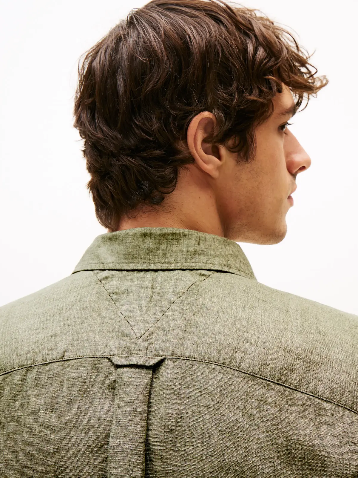 Tommy Hilfiger PIGMENT DYED LI SOLI, PLI Yeşil Erkek Gömlek