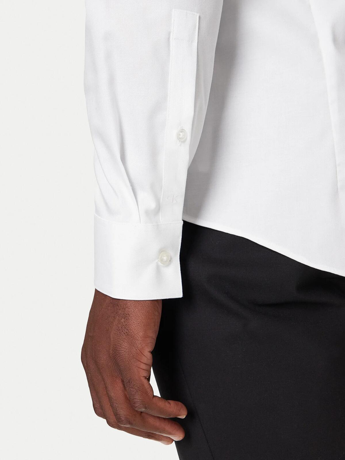 Calvin Klein SLIM ESNTL TWILL STR Beyaz Erkek Gömlek
