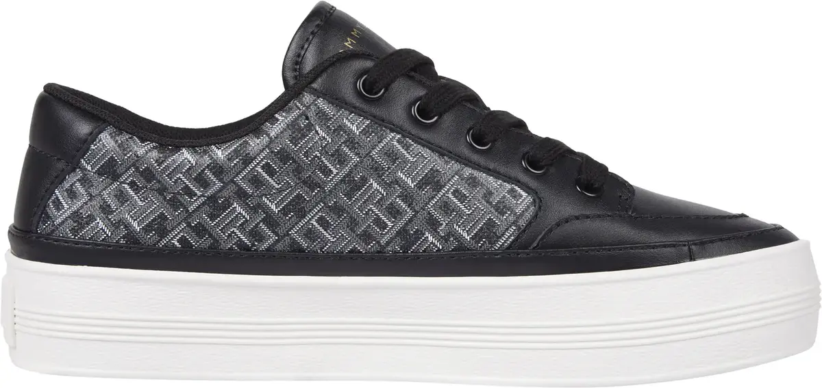 Tommy Hilfiger VULC LEATHER SNEAKER, BDS Siyah Kadın Spor Ayakkabı & Sneaker