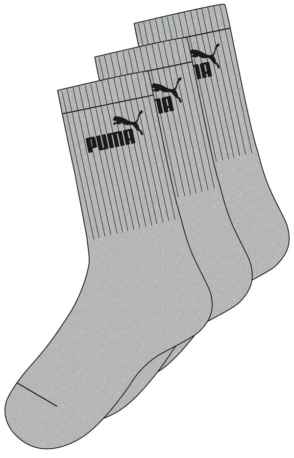 PUMA ELEMENTS CREW SOCK 3P Erkek Gri Çorap