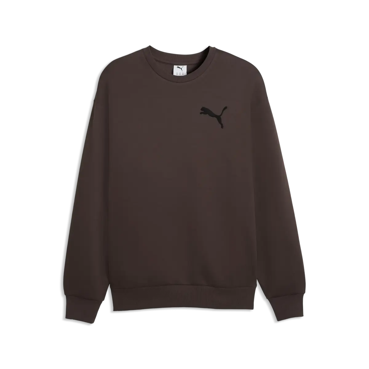 PUMA ESS ELEVATED CAT LOGO Crew Kahverengi Erkek Sweatshirt
